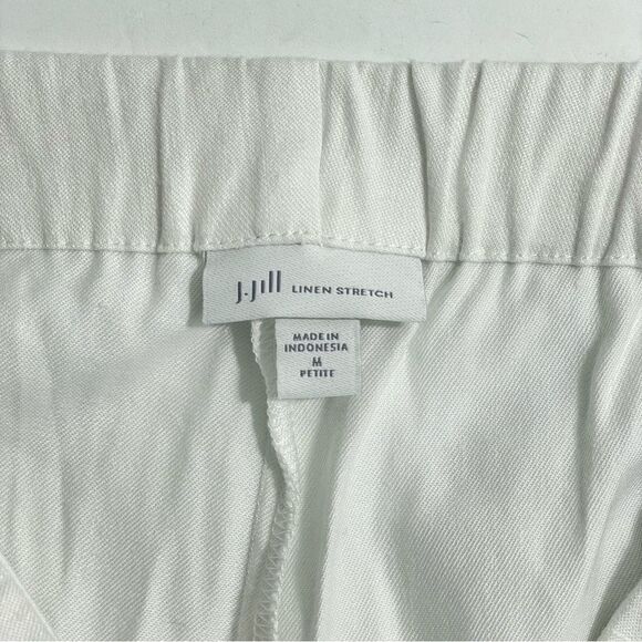 J. Jill White Linen Stretch Crops Pants‎ Size MEDIUM PETITE MP - Picture 3 of 7